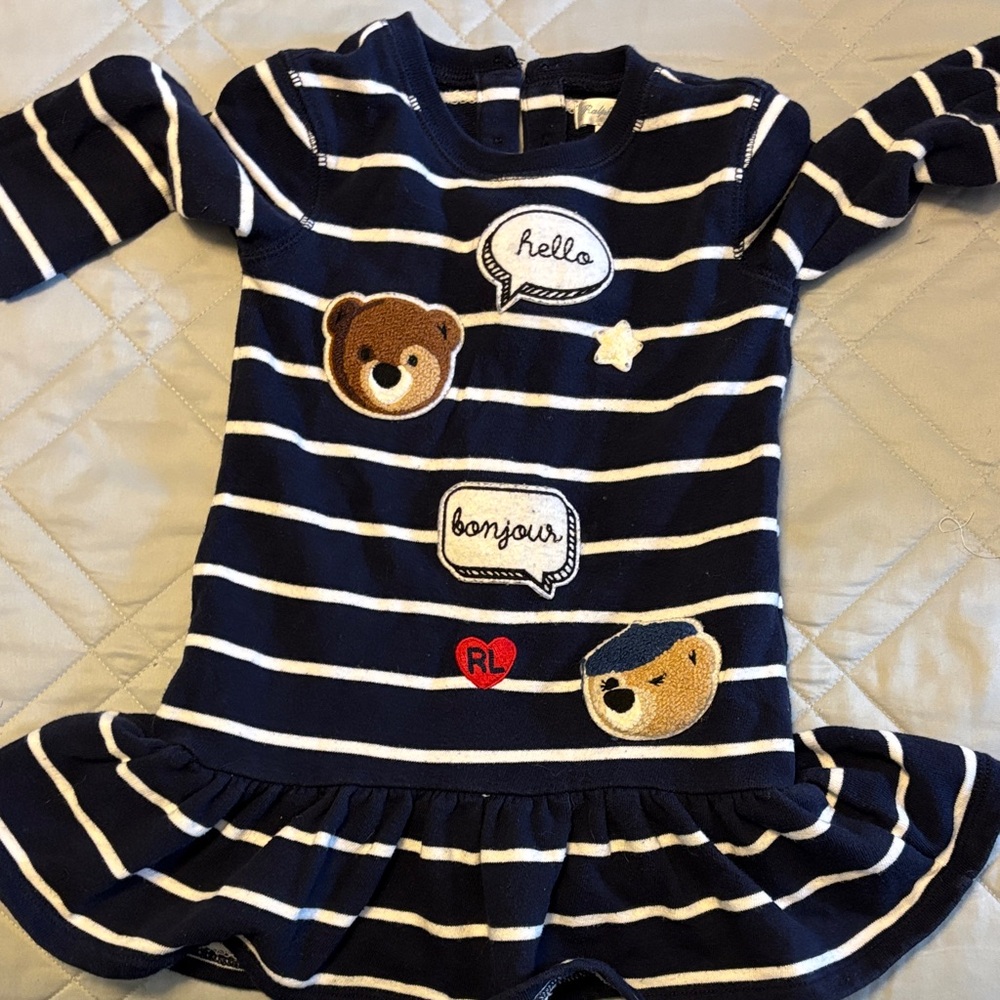 Ralph Lauren Navy and White Striped Dress